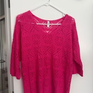 Elegant Fuchsia Lace Blouse